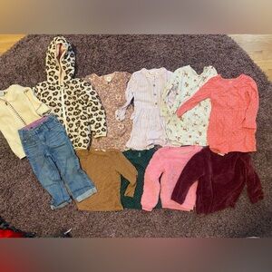 Girls Toddler winter Fall 3T bundle dresses jacket sweaters jeans Top